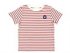 Wood Wood t-shirt Ola offwhite/red stripes